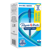 Penna a sfera a scatto Flexgrip Ultra - punta 1 mm - blu - scatola 30 + 6 pezzi - Papermate - 1910074 - 3501179100746 - DMwebShop