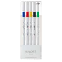 Fineliner Emott - tratto 0,4 mm - colori assortiti vivid - conf. 5 pezzi - Uni Mitsubishi - M PEM-SY 5C 1 - 4902778248287 - DMwebShop