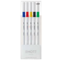 Fineliner Emott - tratto 0,4 mm - colori assortiti vivid - conf. 5 pezzi - Uni Mitsubishi - M PEM-SY 5C 1 - 4902778248287 - DMwebShop