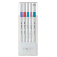 Fineliner Emott - tratto 0,4 mm - colori assortiti candy pop - conf. 5 pezzi - Uni Mitsubishi - M PEM-SY 5C 5 - 4902778248324 - DMwebShop