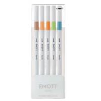 Fineliner Emott - tratto 0,4 mm - colori assortiti nature - conf. 5 pezzi - Uni Mitsubishi - M PEM-SY 5C 6 - 4902778248331 - DMwebShop