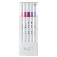 Fineliner Emott - tratto 0,4 mm - colori assortiti floral - conf. 5 pezzi - Uni Mitsubishi - M PEM-SY 5C 7 - 4902778248348 - DMwebShop