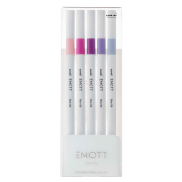 Fineliner Emott - tratto 0,4 mm - colori assortiti floral - conf. 5 pezzi - Uni Mitsubishi - M PEM-SY 5C 7 - 4902778248348 - DMwebShop