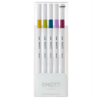 Fineliner Emott - tratto 0,4 mm - colori assortiti retro' - conf. 5 pezzi - Uni Mitsubishi - M PEM-SY 5C 8 - 4902778248355 - DMwebShop