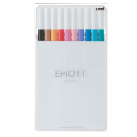 Fineliner Emott - tratto 4 mm - colori assortiti soft pastel - conf. 10 pezzi - Uni Mitsubishi - M PEM-SY 10C 2 - 4902778248379 - DMwebShop