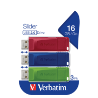 USB Pen Drive 3.2 Gen 1 Drive - 16 Gb - rosso-giallo-blu - conf. 3 pezzi - Verbatim - 49306 - 49326 - 23942493266 - DMwebShop