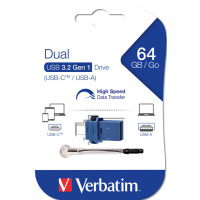 Memoria USB 3.0 - Store 'N' Go Dual Drive - USB-A / USB-C - 64 Gb - Verbatim - 49967 - 23942499671 - DMwebShop