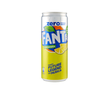Lattina Lemon Zero - 330 ml - Bevanda analcolica frizzante al limone - Senza zuccheri aggiunti - Limone di Siracusa IGP - Fanta - COLFI - 5449000289452 - DMwebShop