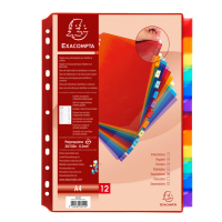 Intercalari neutri - PPL - A4 - trasparente - 12 posizioni - Exacompta - 3912E - 3130630039129 - DMwebShop