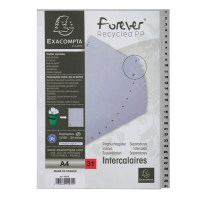 Intercalare numerico - 31 tasti - A4 - PPL riciclato - grigio - Exacompta - 1931E - 3130630019312 - DMwebShop