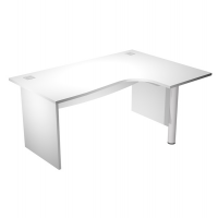 Scrivania compact Agora' - fianco - Ø x melaminico - L160 x P120-80-60 x H73 cm - con supporto metallico - bianco - Arte x oport - Artexport
