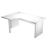 Scrivania compact Agora' - fianco s x melaminico - L180 x P120-80-60 x H73 cm - con supporto metallico - bianco - Artexport - JPB/CP18SX/3 - DMwebShop