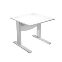 Scrivania Operativa Agora' Basic - fianchi a L metallo - 80 x 80 x L73 cm - bianco - Artexport