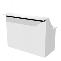 Modulo Reception Prestige - sopralzo con desktop incluso - 140 x 76 x 117 cm - bianco- bianco - Artexport