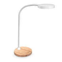 Lampada Flex Desk - a led - con base in legno - bianco - Cep 2002905301