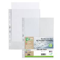 Buste forate Gea 100 - PP riciclato - buccia medium - 15 x 21 cm - conf. 25 pezzi - Sei Rota - 701510 - 8004972030258 - DMwebShop