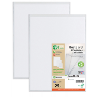 Buste forate a U Gaia - PP riciclato - buccia - 18 x 24 cm - conf. 25 pezzi - Sei Rota - 721824 - 8004972030272 - DMwebShop