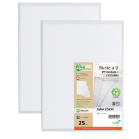 Buste forate a U Gaia - PP riciclato - buccia - 23 x 33 cm - conf. 25 pezzi - Sei Rota - 722333 - 8004972030296 - DMwebShop