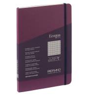 Taccuino EcoQua Plus - con elastico - rilegatura cucita - A5 - 5 mm - 80 fogli - vino - Fabriano - 19621112 - 8001348220732 - DMwebShop