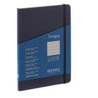 Taccuino EcoQua Plus - con elastico - rilegatura cucita - A5 - 5 mm - 80 fogli - righe - blu scuro - Fabriano - 19621004 - 8001348220619 - DMwebShop