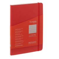 Taccuino EcoQua Plus - con elastico - rilegatura cucita - A5 - 5 mm - 80 fogli - righe - lampone - Fabriano - 19621009 - 8001348220596 - DMwebShop
