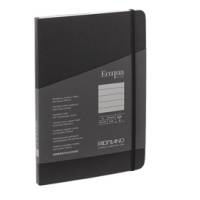Taccuino EcoQua Plus - con elastico - rilegatura cucita - A5 - 5 mm - 80 fogli - righe - nero - Fabriano - 19621008 - 8001348220565 - DMwebShop
