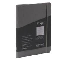 Taccuino EcoQua Plus - con elastico - spiralato - A5 - 70 fogli - righe - antracite - Fabriano - 19042101 - 8001348219002 - DMwebShop