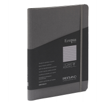 Taccuino EcoQua Plus - con elastico - spiralato - A5 - 70 fogli - righe - antracite - Fabriano - 19042101 - 8001348219002 - DMwebShop