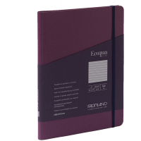 Taccuino EcoQua Plus - con elastico - spiralato - A5 - 70 fogli - righe - vino - Fabriano 19042112