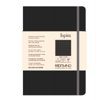 Taccuino Ispira - con elastico - copertina rigida - A5 - 96 fogli - puntinato - nero - Fabriano - 19714810 - 8001348221364 - DMwebShop