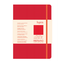 Taccuino Ispira - con elastico - copertina rigida - A5 - 96 fogli - puntinato - rosso - Fabriano - 19714808 - DMwebShop