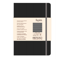 Taccuino Ispira - con elastico - copertina rigida - A5 - 96 fogli - righe - nero - Fabriano - 19714804 - 8001348221302 - DMwebShop