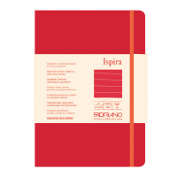 Taccuino Ispira - con elastico - copertina flessibile - A5 - 96 fogli - righe - rosso - Fabriano - 19614802 - 8001348221166 - DMwebShop