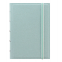 Notebook Pocket - con elastico - copertina similpelle - 144 x 105 mm - 56 pagine - a righe - verde pastello - Filofax L115066