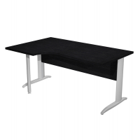 Scrivania Compact Sinistro - 160 x 60-80-100 cm - piano nero fianchi cromati - Artexport - 009K211-AR-8 - DMwebShop