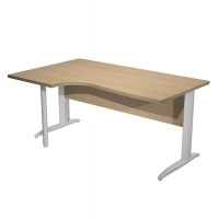 Scrivania Compact Sinistro - 160 x 60-80-100 cm - piano rovere fianchi cromati - Artexport - 009K211-AR-C - DMwebShop