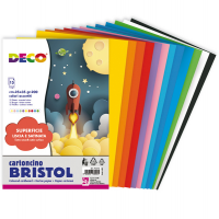 Busta di carta Bristol - 25 x 35 cm - colori assortiti - 15 fogli - Deco - 715/15 - 8004957030945 - DMwebShop