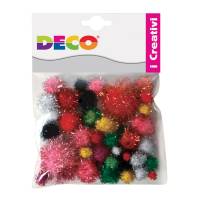 Pompons Lame' - 7 - 28 mm - colori assortiti - conf. 40 pezzi - Deco - 10961 - 8004957109610 - DMwebShop