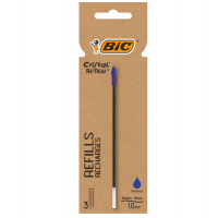 Refill sfera Cristal Re'New - punta 1 mm - blu - blister 3 pezzi - Bic - 503838 - 3086123681446 - DMwebShop