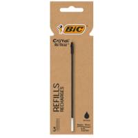 Refill sfera Cristal Re'New - punta 1 mm - nero - blister 3 pezzi - Bic - 503839 - 3086123681453 - DMwebShop