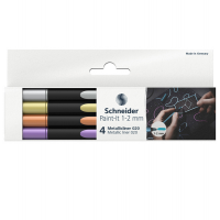 Pennarello Metallic Liner 020 - punta 1 - 2 mm - colori assortiti - conf. 4 pezzi - Schneider - P700295 - 4004675153906 - DMwebShop