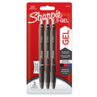 Penna gel a scatto - punta 0,7 mm - nero-blu/rosso - conf. 3 pezzi - Sharpie 2136596