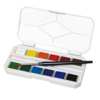 Acquerelli On the Go - conf. 12 pezzi + pennello + tavolozza - Dom - 11475 - 8004957114751 - DMwebShop