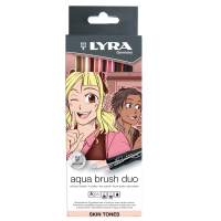 Pennarello Aqua Brush Duo - skin tones - conf. 6 pezzi - Lyra L6521062