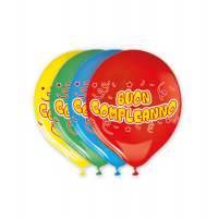 Palloncini in lattice - Ø 30 cm - con stampa 'Buon Compleanno' - busta 20 pezzi - Big Party - 72222. - 8020834722222 - DMwebShop