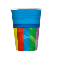 Bicchieri carta - 200 cc - fantasia multicolor arcobaleno - conf. 8 pezzi - Big Party - 61473 - 8020834614732 - DMwebShop