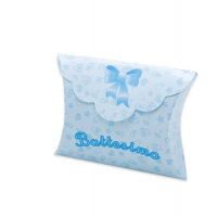 Scatolina portaconfetti Battesimo baby carta - 10 x 8 x 3 cm - celeste - conf.25 pezzi - Big Party - 81599 - 8020834815993 - DMwebShop