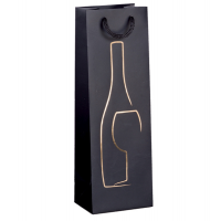Shopper portabottiglie - con manici in corda - 12 x 37 x 9 cm - nero - Rex Sadoch - SDN12nero - 8006715220650 - DMwebShop