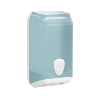 Dispenser carta igienica interfogliata - 307 x 133 x 158 mm - bianco-azzurro - Mar Plast - A62001EM - 8020090099472 - DMwebShop