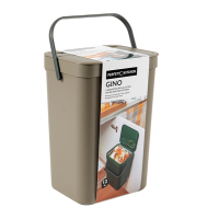 Pattumiera Gino - per rifiuti organici - 24 x 19 x 35,5 cm - 12 lt - marrone - Perfetto - 29126 - 8052474291264 - DMwebShop